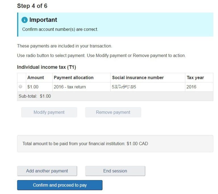 bmo online payment to cra